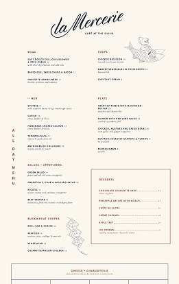 A4 Single Paper Menu Design