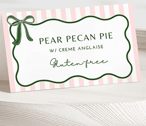 Buffet Tent Card Design