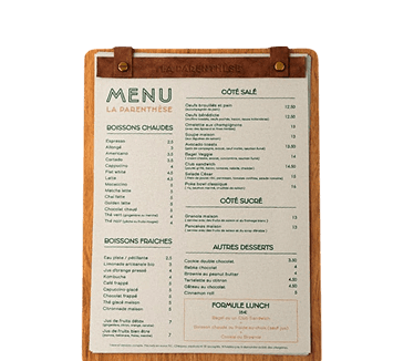 Card Board Menu Design