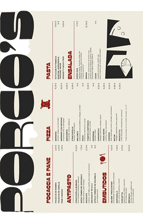 Place Mat Menu Design