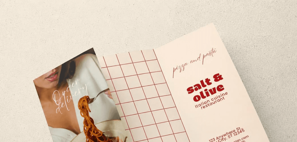Three-Panel (Tri-Fold) Menu Mockup